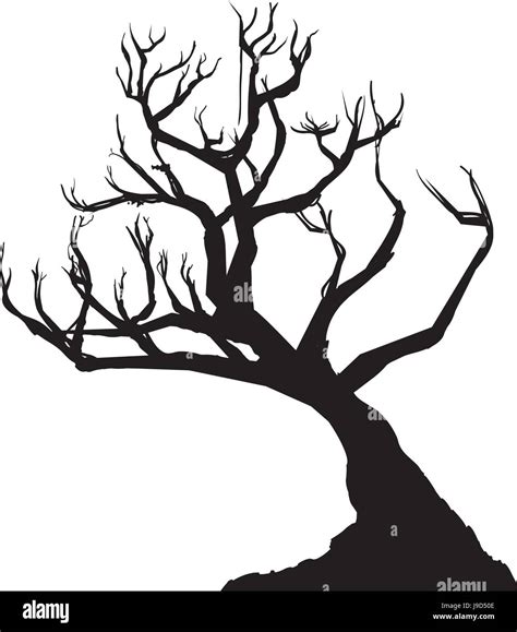 Dry tree silhouette Stock Vector Image & Art - Alamy