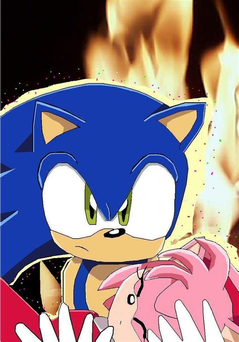 EDIT: Sonic saves Amy by Oribella on DeviantArt