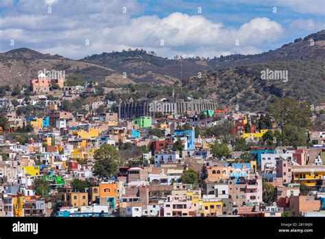 Guanajuato City historic center. Colorful homes built on hillside ...