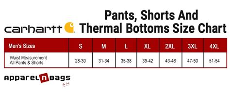 Carhartt Size Chart - Carhartt Men's Size Chart