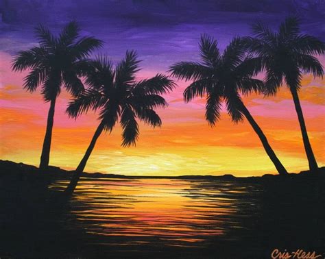 Tropical Beach Sunset Painting Pictures 5 HD Wallpapers | Easy ...