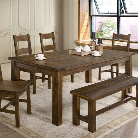 Rustic Dining Room Set - Coaster Coleman Rustic Dining Table With Over ...