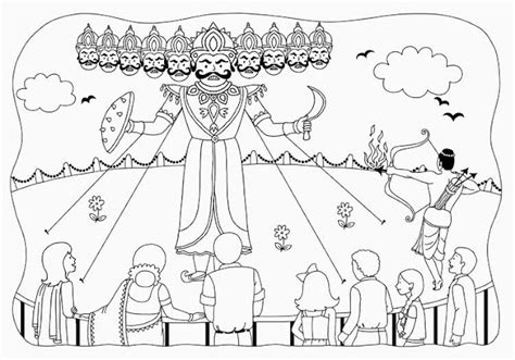 YellowDoodle: Colouring Page-Dussehra Festival