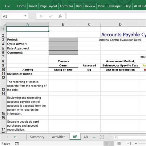 Internal Control Templates | Copedia Questionaire, Internal Control, Excel, Checklist ...