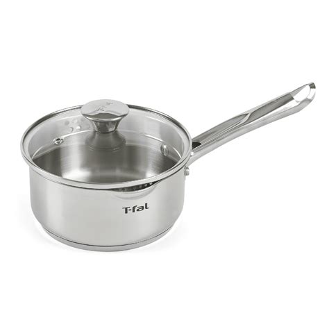 T-fal Cook & Strain Stainless Steel Cookware, Saucepan with Lid, 1.5 ...