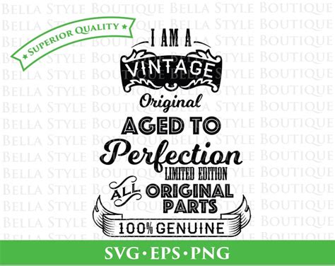 Vintage Original Aged to Perfection svg png eps cut file | Etsy