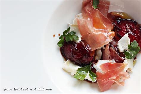 Delicious Tapas: Parma ham with balsamic vinegar glazed plums & goat cheese #115