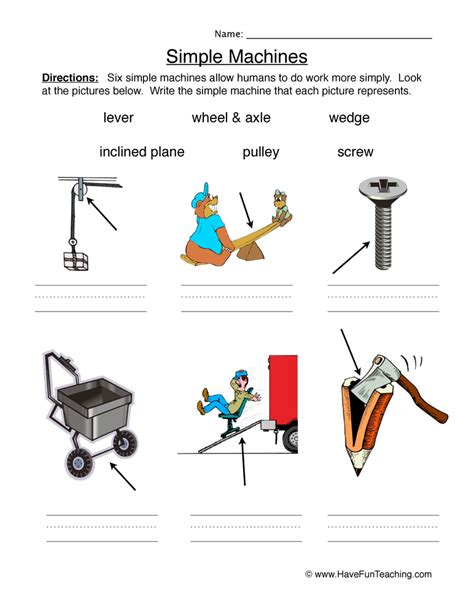 Identify Simple Machines Worksheet • Have Fun Teaching