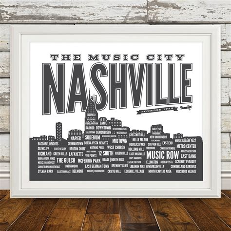 Nashville Neighborhood Poster, Nashville, Tennessee, Nashville Art ...