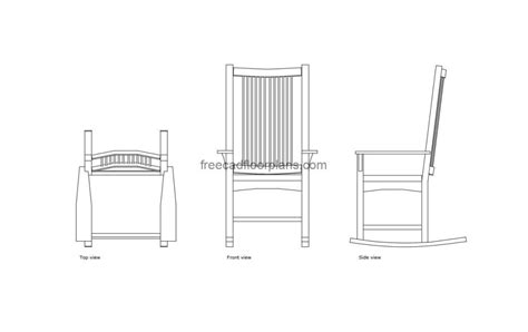 Wooden Rocking Chair, AutoCAD Block - Free Cad Floor Plans