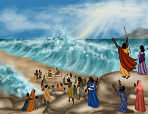 Moses Crossing The Red Sea Cartoon