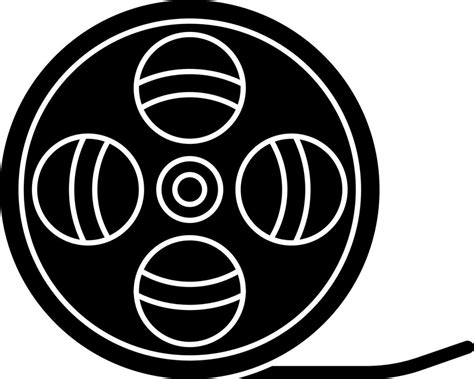 Film reel Black and White icon in flat style. 24253779 Vector Art at ...