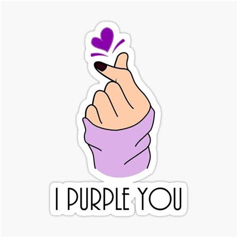 Hand heart Korean I purple you“BTS”🔮💜 | Finger heart, Pop stickers, Bts ...