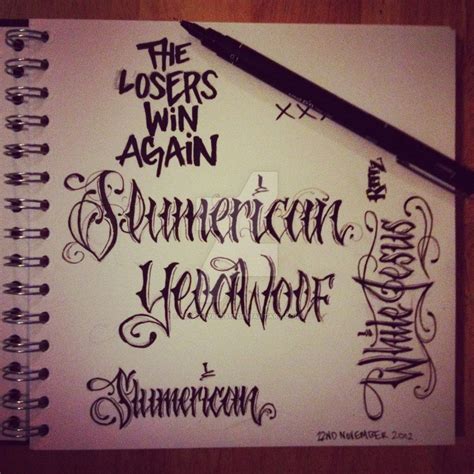 Tattoo font - yelawolf - SLUMERICAN | Tattoo font, Yelawolf tattoos, Tattoo lettering fonts