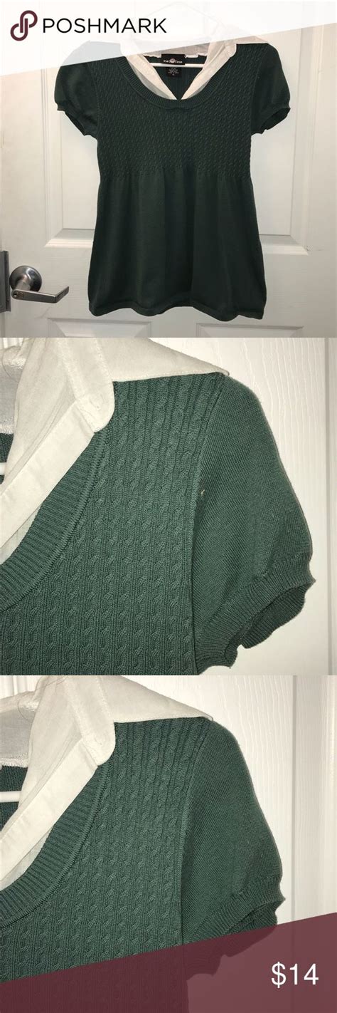 Green Layered Polo Sweater | Clothes design, Sweaters, Short sleeved sweaters