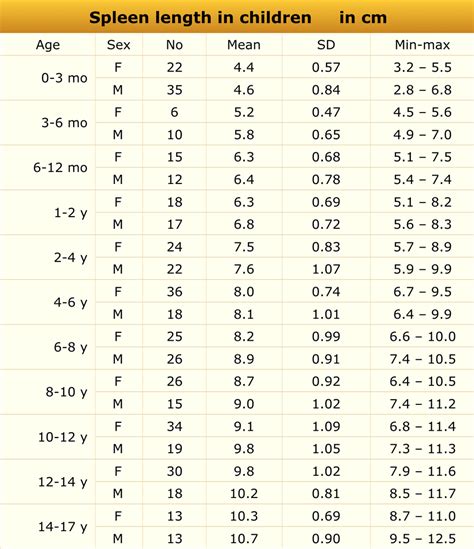 Normal Spleen Measurement Ultrasound