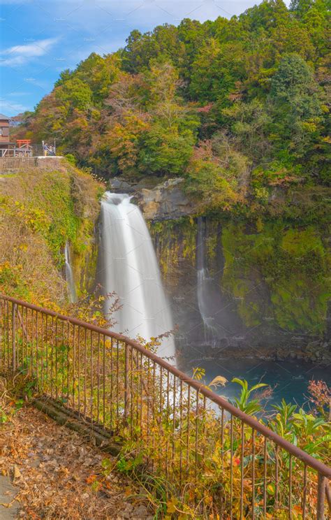 Shiraito waterfall maple leaves or containing shiraito, waterfall, and fuji | Nature Stock ...