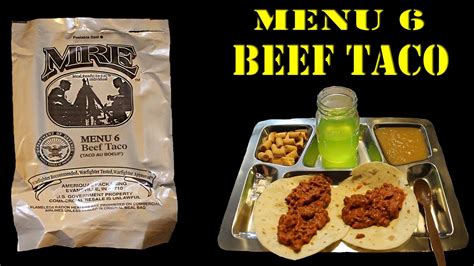 MRE Meal Time: Menu 6 Beef Taco! - YouTube