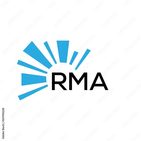 RMA letter logo. RMA blue image on white background and black letter ...