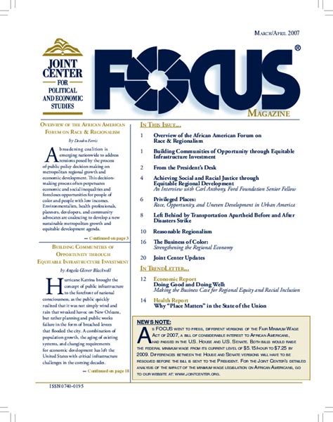 FOCUS Magazine Archive - Joint Center