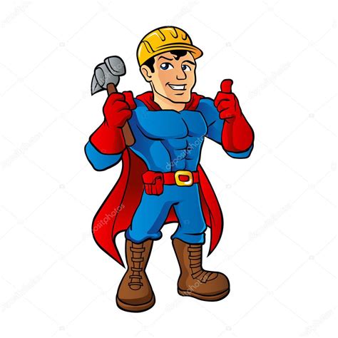 Superhero handyman guy.cartoon handyman. Stock Vector Image by ©Milesthone #105803658