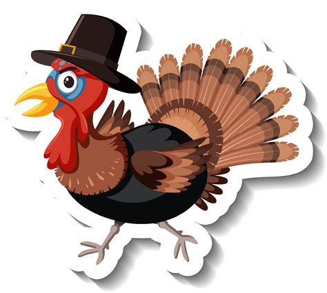 Isolated turkey sticker on white background 4804869 Vector Art at Vecteezy