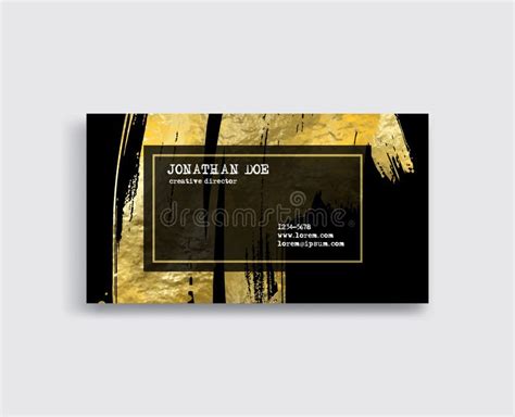 Black and Gold Business Card Template. Stock Vector - Illustration of bright, greeting: 111542482