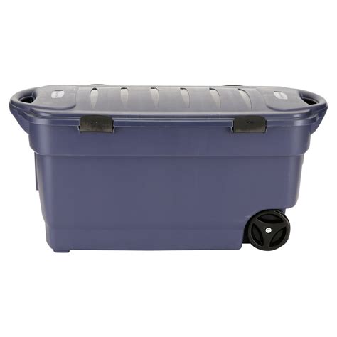 Rubbermaid Roughneck Wheeled Storage Box, 45gal, Dark Indigo Metallic ...