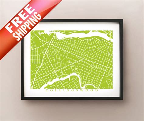 Collingswood, NJ Map Art New Jersey Poster Print - Etsy