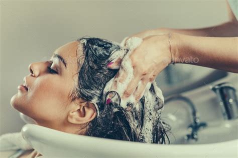 Washing hair in hair salon | Washing hair, Hair salon, Hair photography