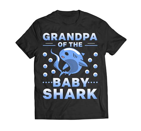 Grandpa Of The Baby Shark (Baby Shark Birthday Grandpa Shark T-Shirt) - Merch ready designs for ...