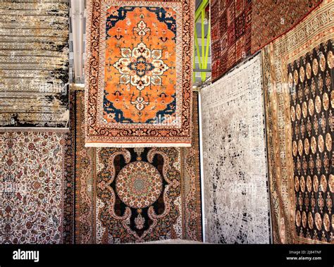 Persian rugs in various colors Stock Photo - Alamy