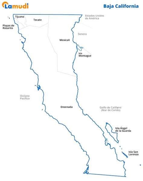 Mapa de Baja California con División Municipal y Territorial | Lamudi