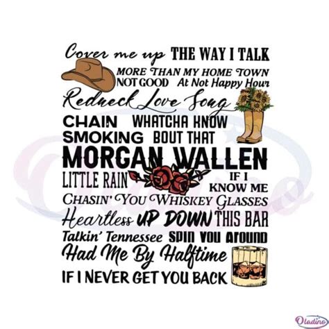 Morgan Wallen Songs Country Music Lovers Svg Cutting Files