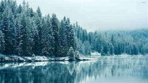 Blue winter lake wallpaper - Nature wallpapers - #29277