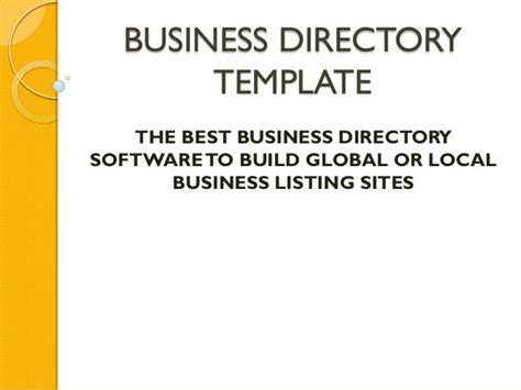 Business Directory Template with Exceptional Features