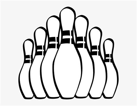 Bowling Clipart Drawing - Bowling Pins Coloring Page Transparent PNG ...