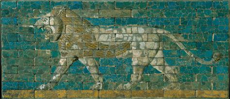 Panel with striding lion | Babylonian | Neo-Babylonian | The ...