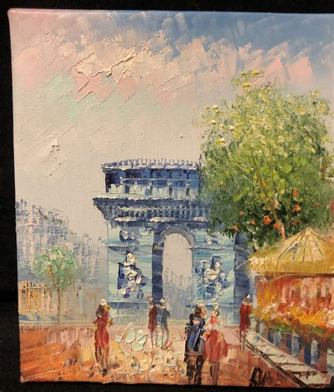 Original Impressionist Oil Painting Signed Arc de Triomphe | Etsy