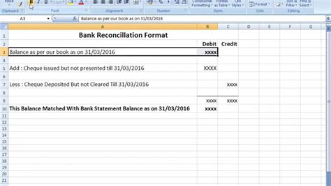 Bank Account Reconciliation Template Excel | Qualads