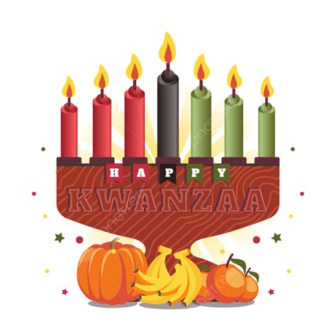 Kwanzaa African Culture With Fruit And Candlestick, Kwanzaa, Kwanzaa Clipart, Happy Kwanzaa PNG ...