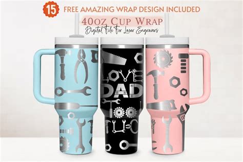 Engraved 40oz Tumbler Wrap Dad Mechanic, Gift For Dad, Daddy