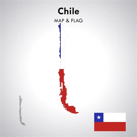 Premium Vector | Chile flag and map design map flag vector file