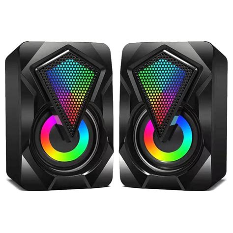 RGB Stereo Gaming Højttalere X2 - 2x3W - Sort