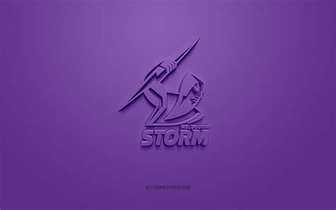 Melbourne Storm, creative 3D logo, purple background, National Rugby ...