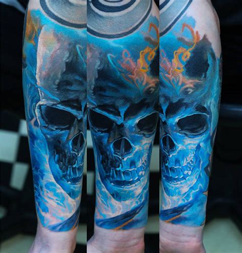 Blue Skull Sleeve | Best tattoo design ideas