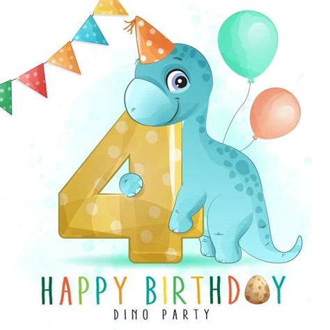 Cute Dinosaur Birthday Party With Numbering Illustration in 2020 | Cute dinosaur, Dinosaur ...