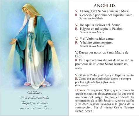 Pin de Marta Elena Machon Diaz en Oraciones | Catholic prayers, El angelus oracion, Oraciones