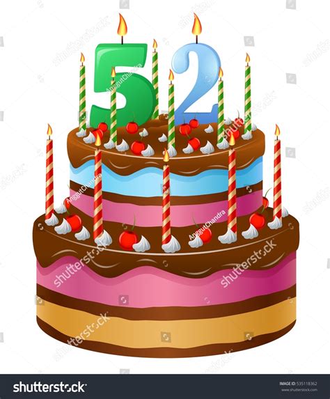 Happy Birthday Cake 52 Stock Vector (Royalty Free) 535118362 | Shutterstock