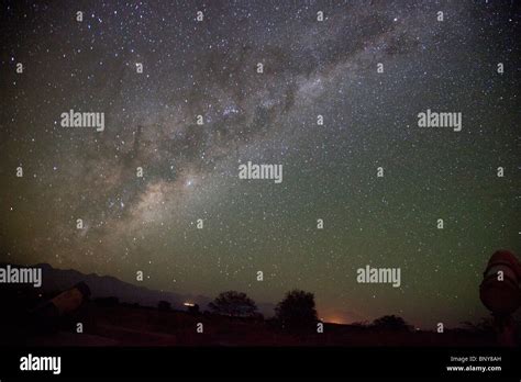 Night sky from San Pedro de Atacama, Chile. Milky Way can clearly be ...